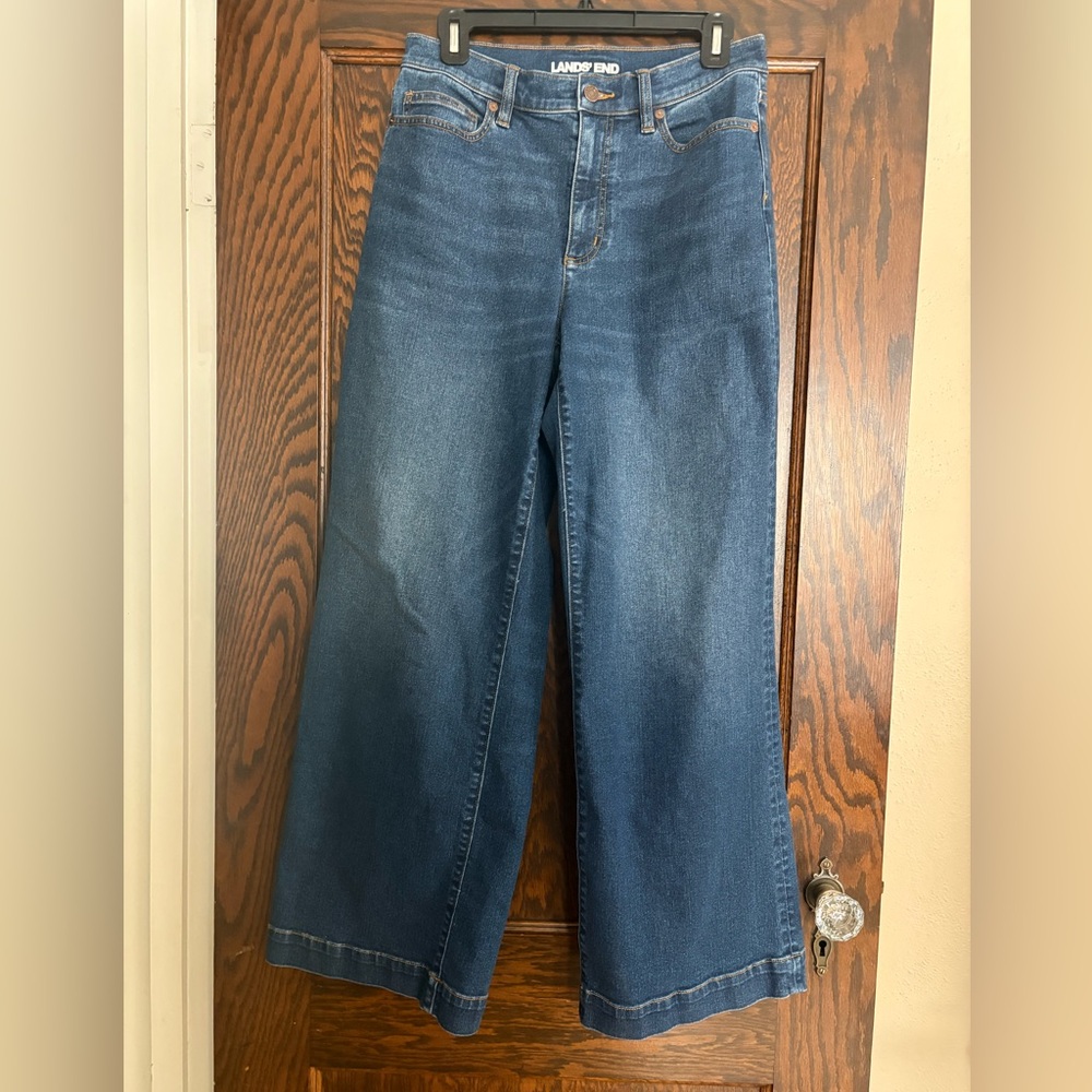 Lands’ End High Rise Wide Leg Jeans – Women’s Size 8